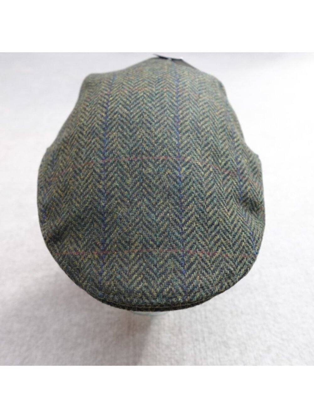 Mucros Hat XL Green Blue Newsboy Cap Wool Herringbone Tweed Ireland NEW